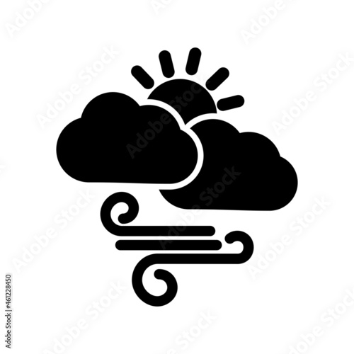 Sun gale Glyph Vector Icon Design