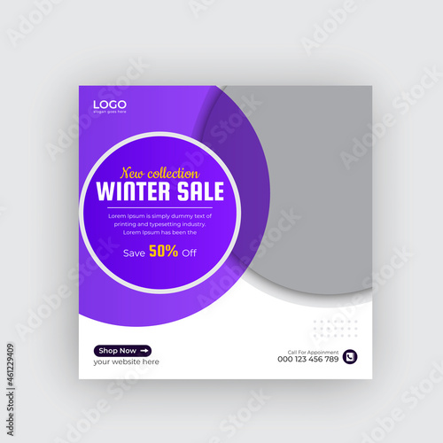Winter Season Fashion Sale Social Media Post Instagram Banner and Web banner design