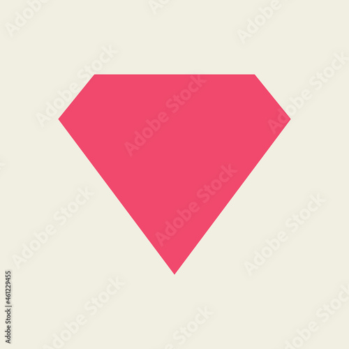 Pink diamond geometric shape vector
