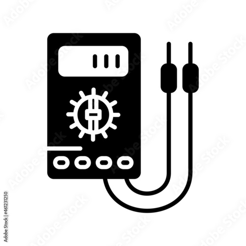 Voltmeter Glyph Vector Icon Design