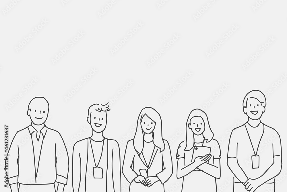 People doodle vector happy colleagues illustration characters People doodle vector happy colleagues illustration characters