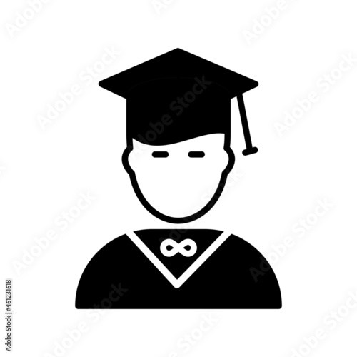  Male Student Glyph Vector Icon Design