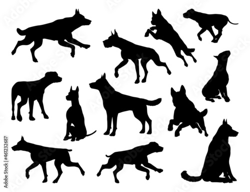 Dog Silhouettes Animal Set