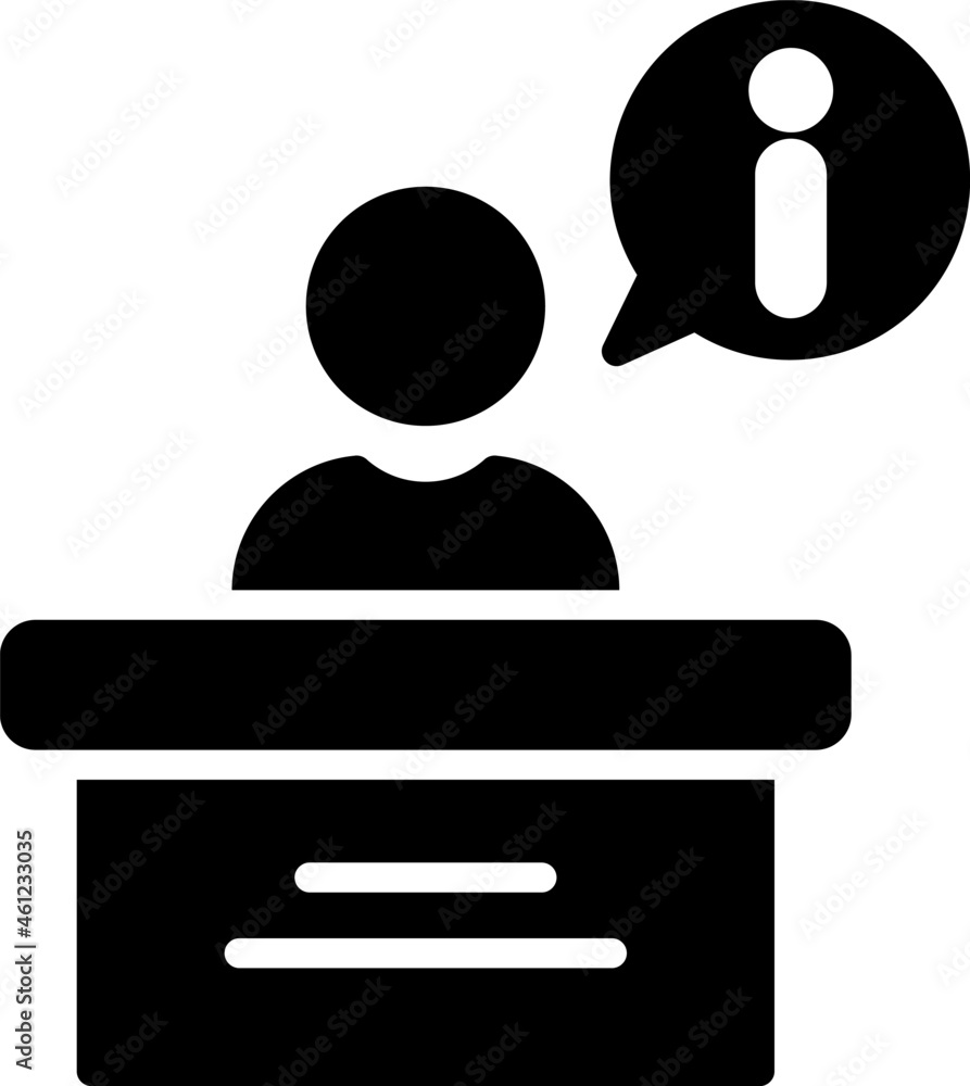 Reception Glyph Vector Icon Design
