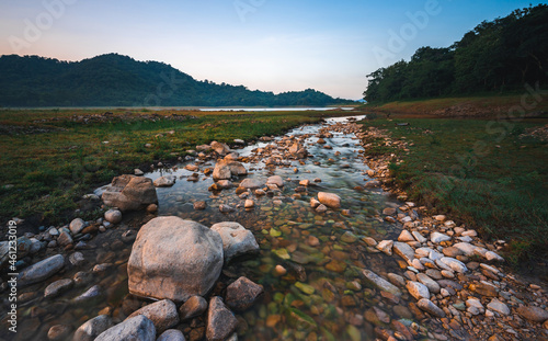 Fresh water stream flowing ...