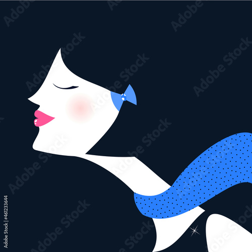 Profilo bianco con foulard