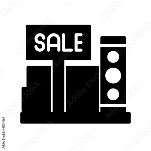 Bookshop Glyph Vector Icon Design