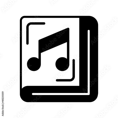 Music Book Glyph Vector Icon Design