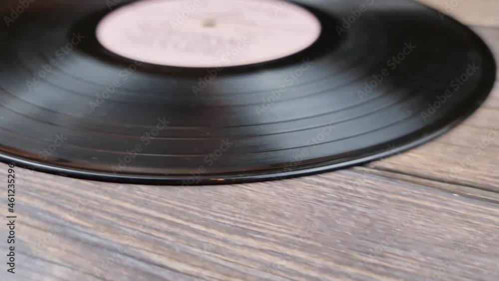 Vinyl record. Musical vinyl disc in the close-up Vinyl record. Musical vinyl disc in the close-up