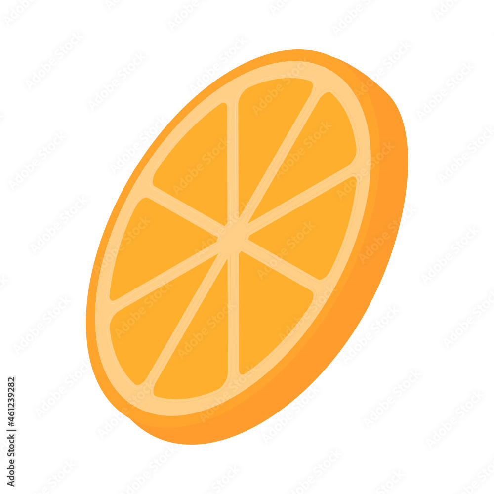 Orange fruit slice flat icon Orange fruit slice flat icon