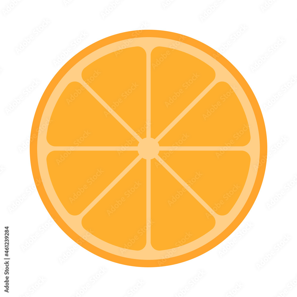 Orange fruit slice flat icon Orange fruit slice flat icon