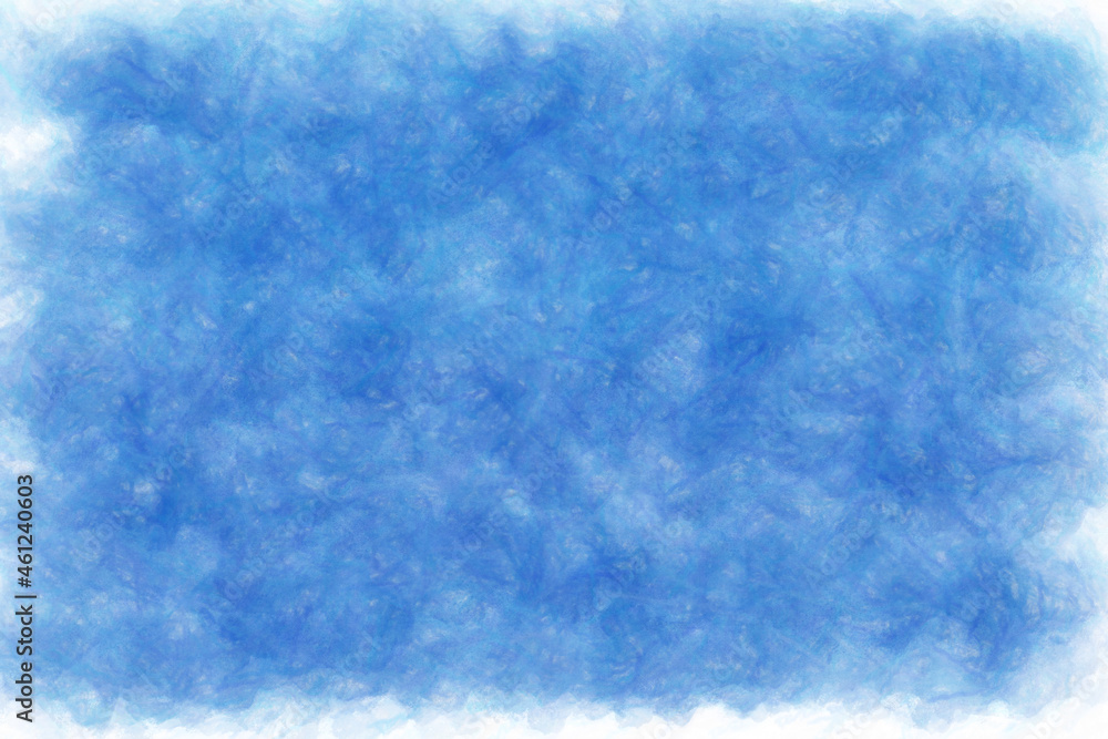 Blue crayon scribble background. Mint pencil strokes on paper.