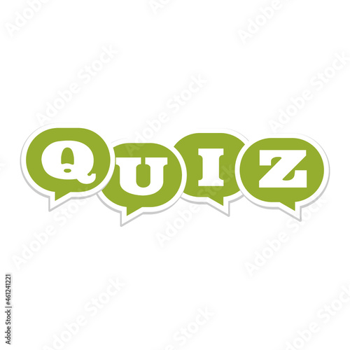 Quiz logo with speech bubble symbols isolated on white background