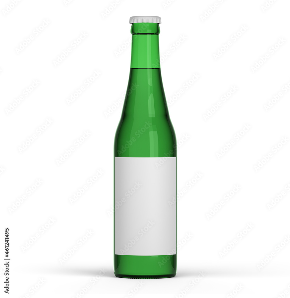 mockup of a beer bottle isolated on white background mockup of a beer bottle isolated on white background