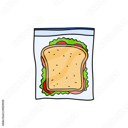 Hand drawn colored sandwich.
