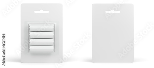 four aa battery pack isolated on white