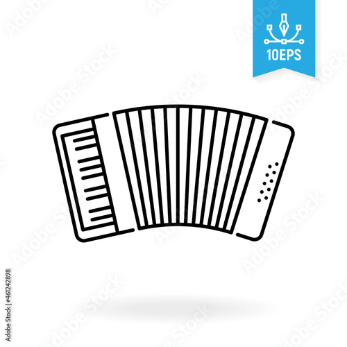 Acordion vector icon. Musical instrument illustration.