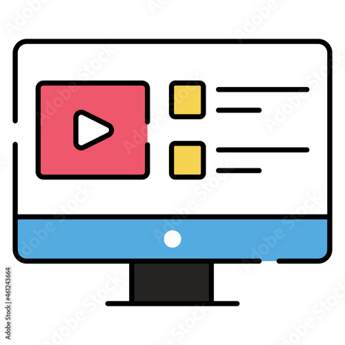 A perfect design icon of video tutorial