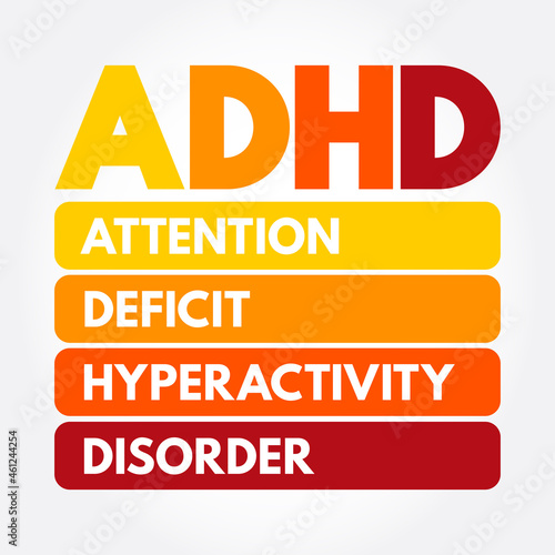 ADHD - Attention Deficit Hyperactivity Disorder acronym, medical concept background