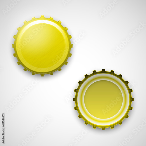 Picture of a beer lid. Bottle cork, view from above. Iron plug