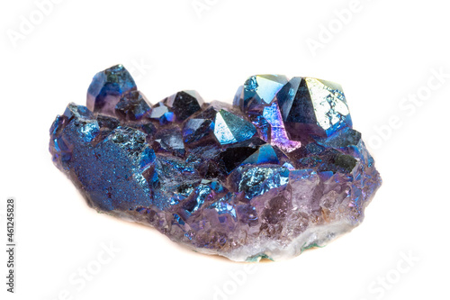 Valokuva Macro mineral stone Titanium Quartz, Flame Aura Quartz on a white background