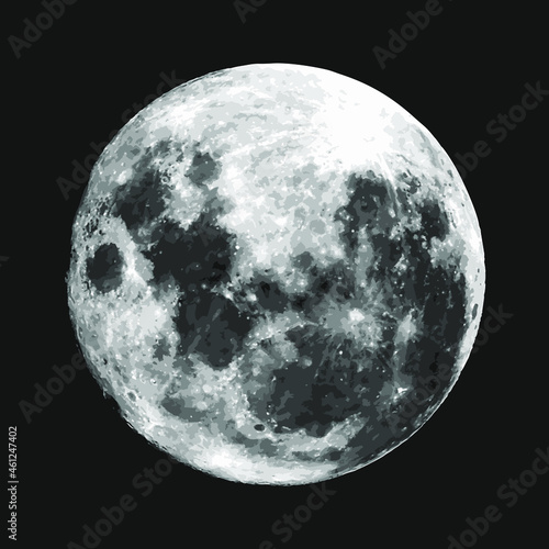 Full moon on a black background