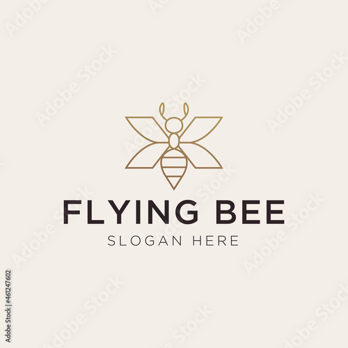 Luxury bee logo template