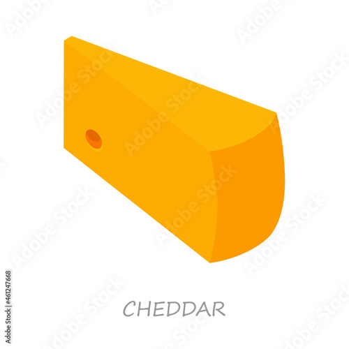 Wedge piece of tasty yellow cheddar cheese