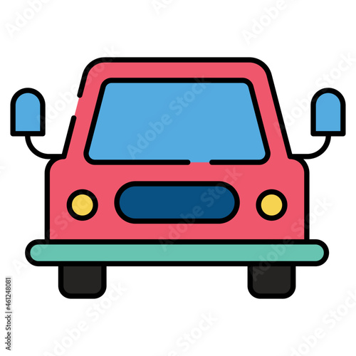 A private transport icon, flat design of personal car