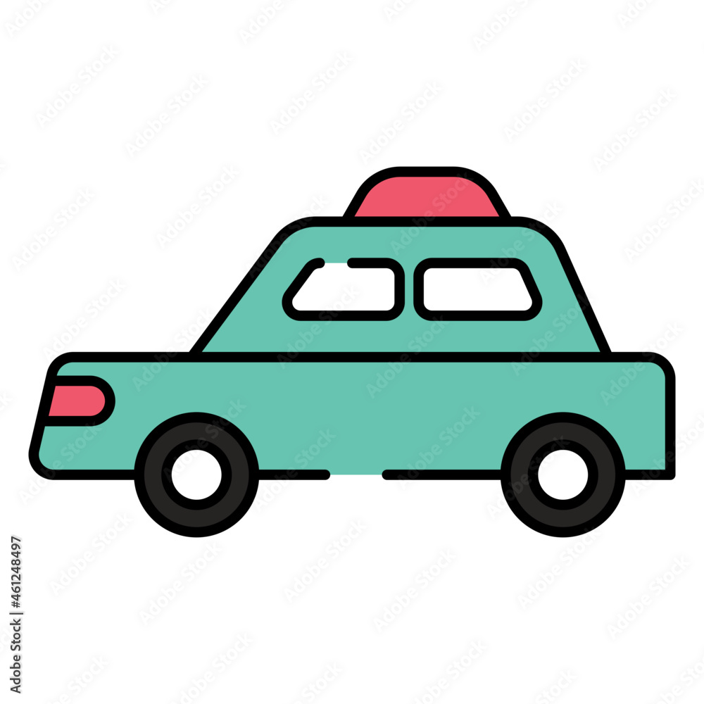 Cop car icon in flat design Cop car icon in flat design