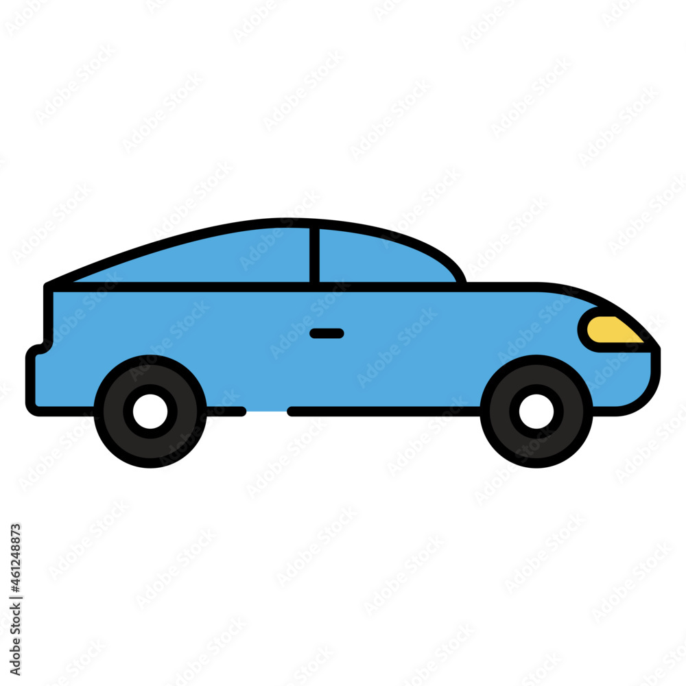 A private transport icon, flat design of sports car