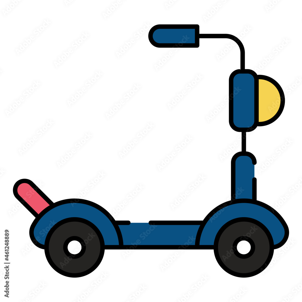 A trendy design icon of kids scooter A trendy design icon of kids scooter