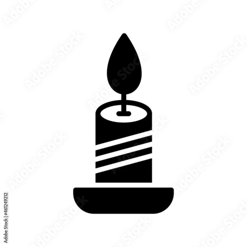 Candle Glyph Vector Icon Design