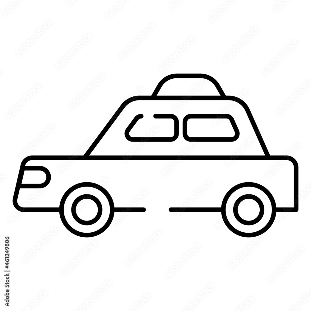 A private transport icon, linear design of car
A private transport icon, linear design of car