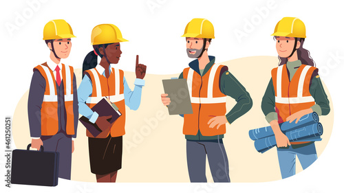 Construction engineer, architect official meeting 