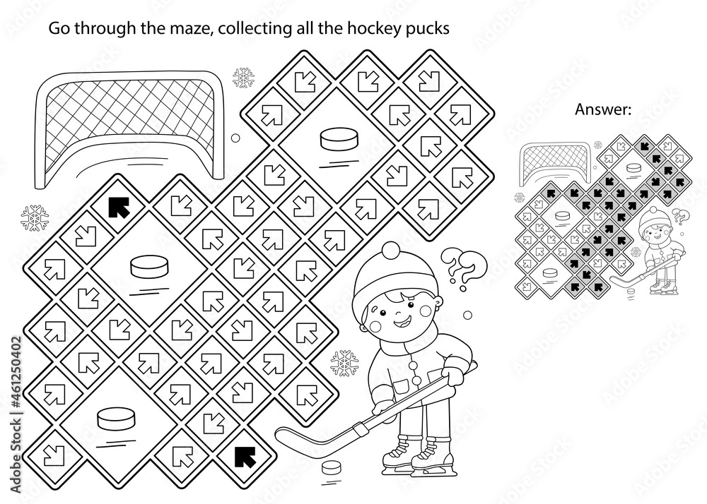 Maze or Labyrinth Game. Puzzle. Coloring Page Outline Of cartoon boy ...