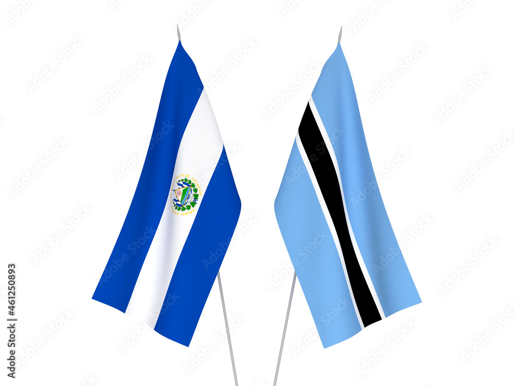 Botswana and Republic of El Salvador flags Botswana and Republic of El Salvador flags