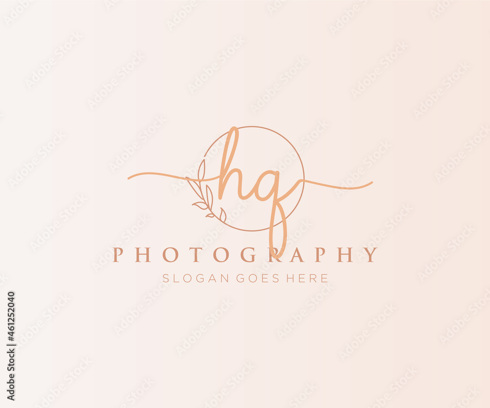 Initial HQ feminine logo. Usable for Nature, Salon, Spa, Cosmetic and ...