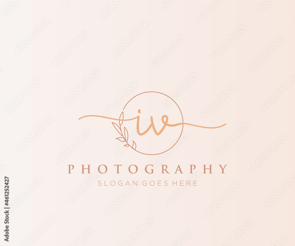 Initial IV feminine logo. Usable for Nature, Salon, Spa, Cosmetic and ...