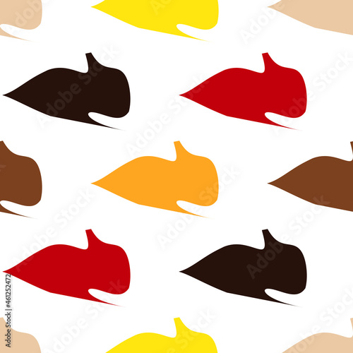 Patrón de siluetas de conejos con colores otoñales sobre fondo blanco