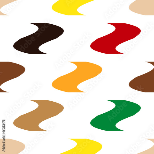 Patrón de formas con colores otoñales sobre fondo blanco