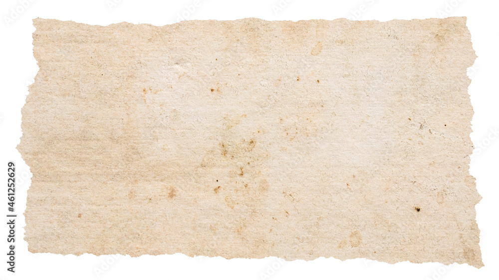 old brown grunge paper isolated on white background	