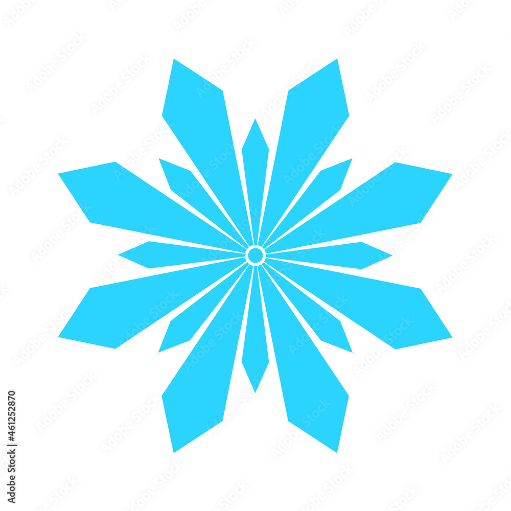 Vector of blue snowflake icon isolated on white background Vector of blue snowflake icon isolated on white background