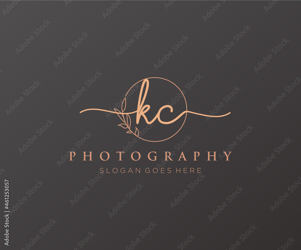 Initial KC feminine logo. Usable for Nature, Salon, Spa, Cosmetic and ...