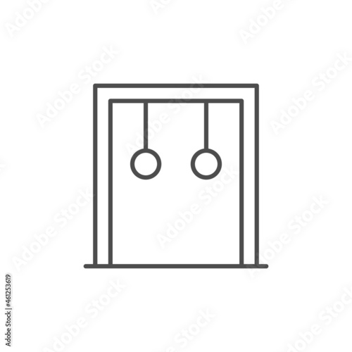 Gymnastic rings line outline icon isolated on white