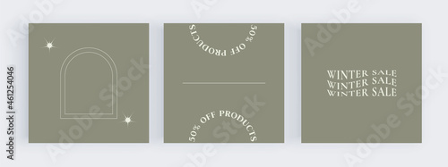 Modern green templates for social media posts
