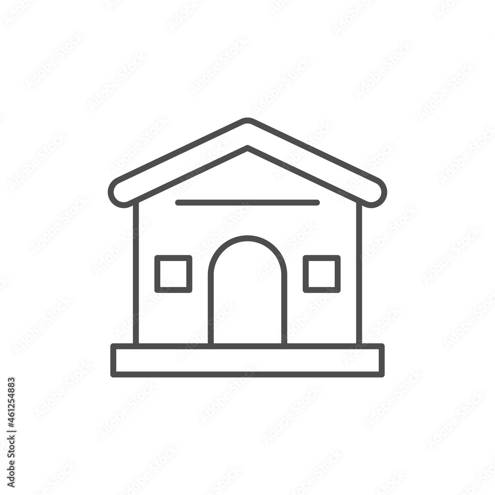 House building line outline icon