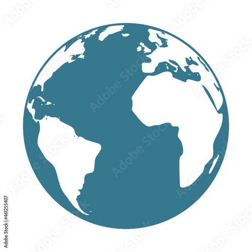 Earth icon in flat style