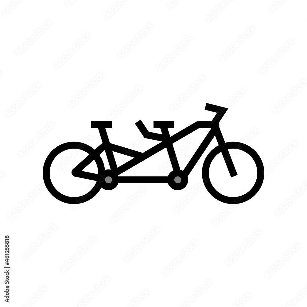 Fototapeta premium tandem bike bicycle for couple color icon vector. tandem bike bicycle for couple sign. isolated symbol illustration