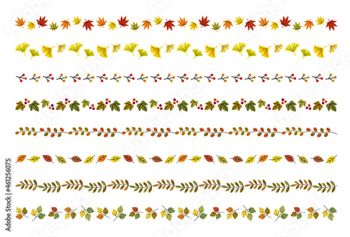 秋の葉 装飾ライン / vector eps